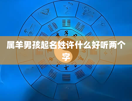 属羊男孩起名姓许什么好听两个字