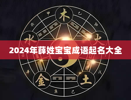 2024年薛姓宝宝成语起名大全