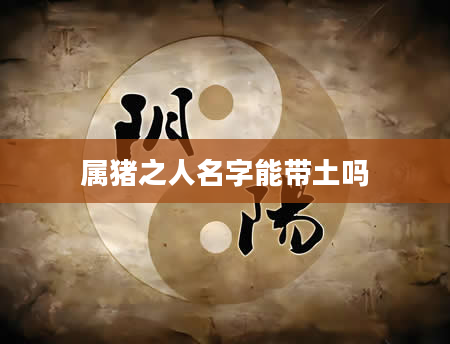 属猪之人名字能带土吗