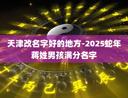 天津改名字好的地方-2025蛇年蒋姓男孩满分名字