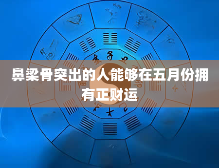 鼻梁骨突出的人能够在五月份拥有正财运