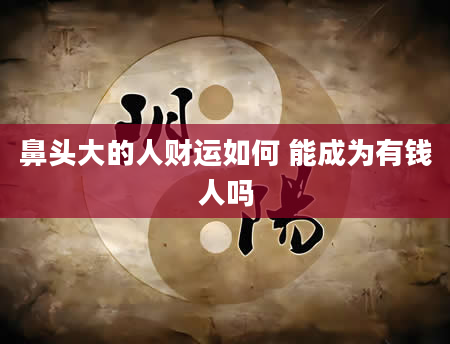 鼻头大的人财运如何 能成为有钱人吗