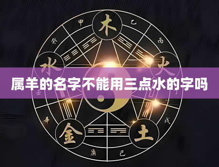 属羊的名字不能用三点水的字吗