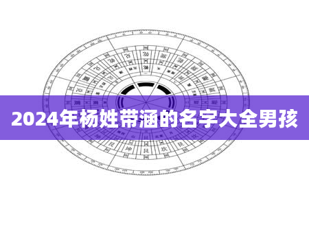 2024年杨姓带涵的名字大全男孩