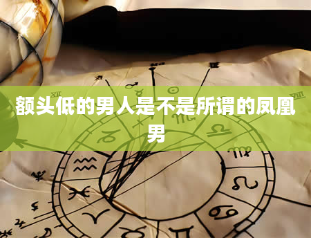 额头低的男人是不是所谓的凤凰男