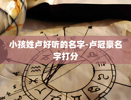 小孩姓卢好听的名字-卢冠豪名字打分