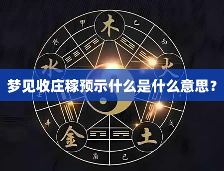 梦见收庄稼预示什么是什么意思？