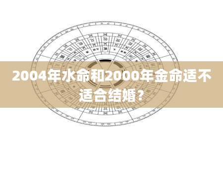 2004年水命和2000年金命适不适合结婚？