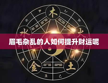 眉毛杂乱的人如何提升财运呢