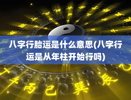 八字行胎运是什么意思(八字行运是从年柱开始行吗)