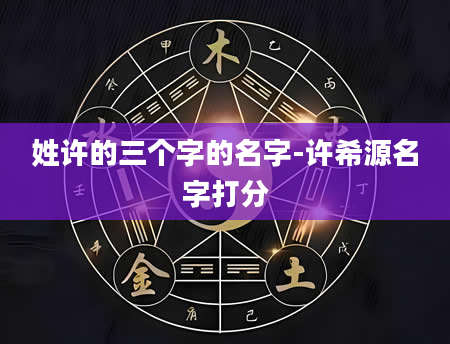 姓许的三个字的名字-许希源名字打分