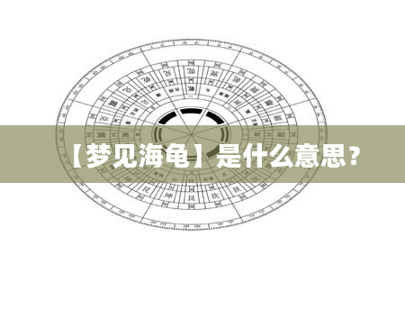 【梦见海龟】是什么意思？