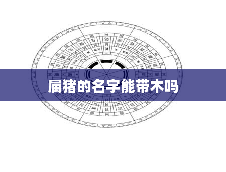 属猪的名字能带木吗