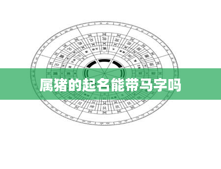 属猪的起名能带马字吗