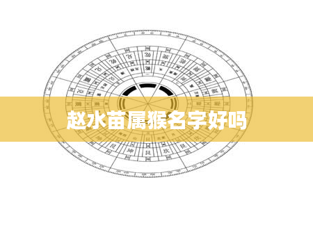 赵水苗属猴名字好吗