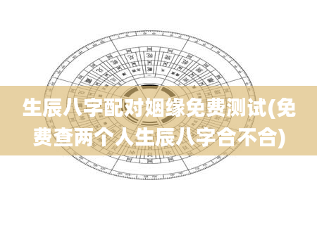 生辰八字配对姻缘免费测试(免费查两个人生辰八字合不合)