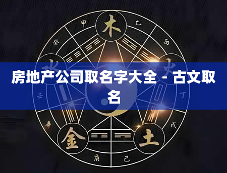 房地产公司取名字大全 - 古文取名