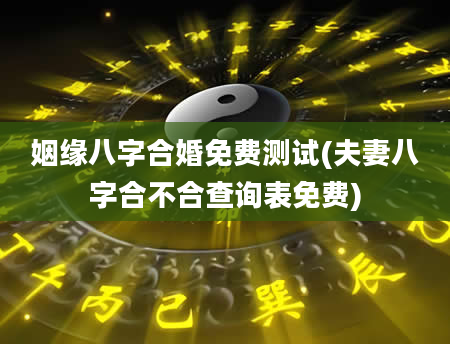 姻缘八字合婚免费测试(夫妻八字合不合查询表免费)