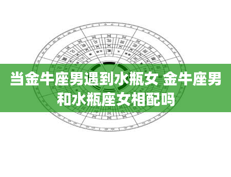 当金牛座男遇到水瓶女 金牛座男和水瓶座女相配吗