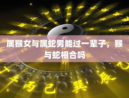 属猴女与属蛇男能过一辈子,猴与蛇相合吗