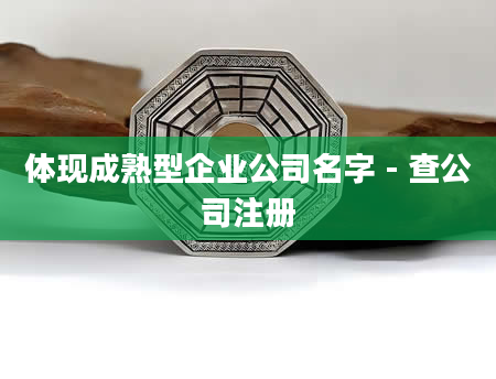 体现成熟型企业公司名字 - 查公司注册