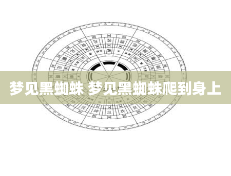 梦见黑蜘蛛 梦见黑蜘蛛爬到身上