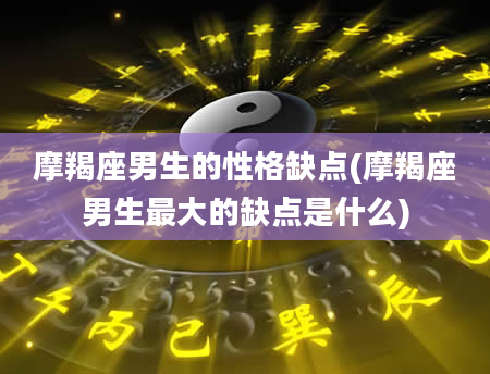 摩羯座男生的性格缺点(摩羯座男生最大的缺点是什么)