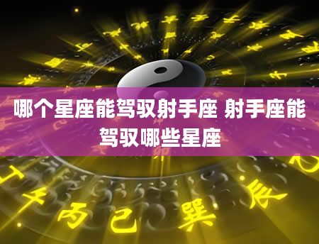 哪个星座能驾驭射手座 射手座能驾驭哪些星座