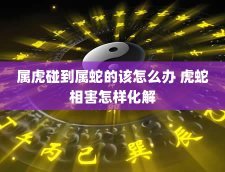 属虎碰到属蛇的该怎么办 虎蛇相害怎样化解