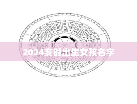2024亥时出生女孩名字