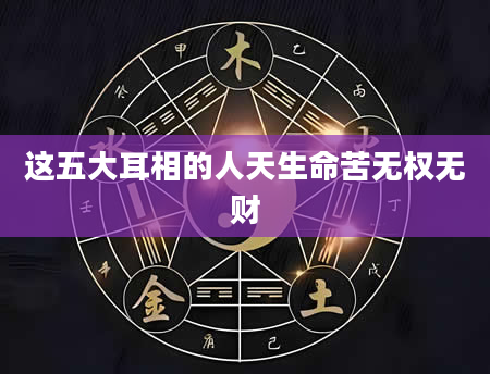 这五大耳相的人天生命苦无权无财