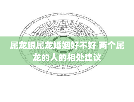 属龙跟属龙婚姻好不好 两个属龙的人的相处建议