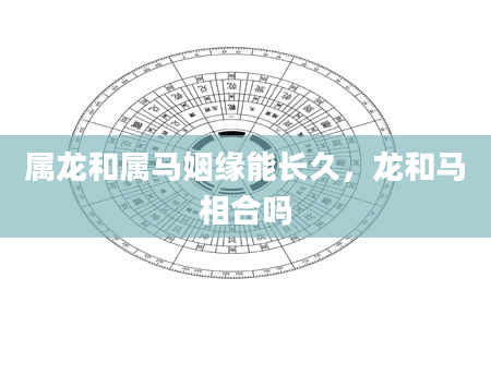 属龙和属马姻缘能长久,龙和马相合吗