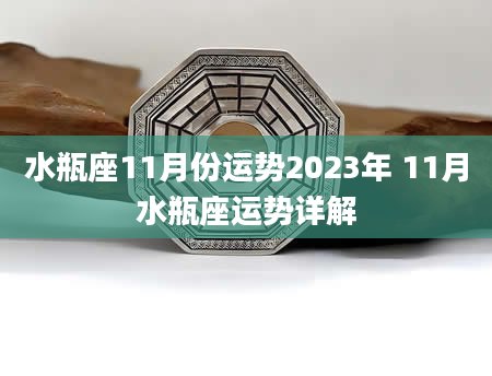 水瓶座11月份运势2023年 11月水瓶座运势详解