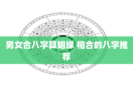 男女合八字算姻缘 相合的八字推荐