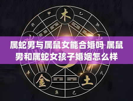 属蛇男与属鼠女能合婚吗 属鼠男和属蛇女孩子婚姻怎么样