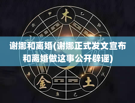 谢娜和离婚(谢娜正式发文宣布和离婚做这事公开辟谣)