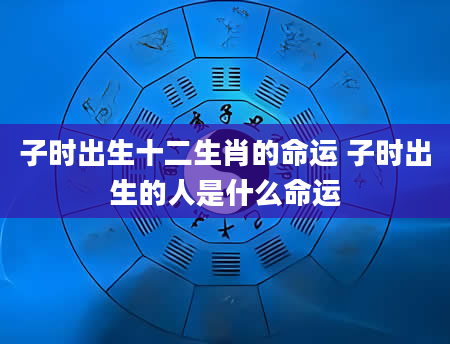子时出生十二生肖的命运 子时出生的人是什么命运
