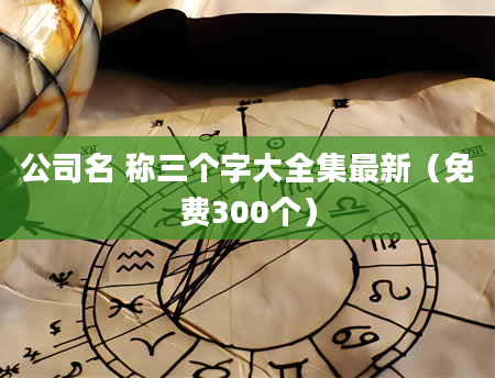 公司名 称三个字大全集最新(免费300个)