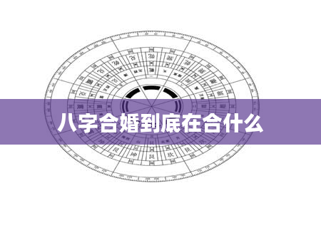 八字合婚到底在合什么