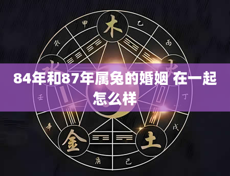 84年和87年属兔的婚姻 在一起怎么样