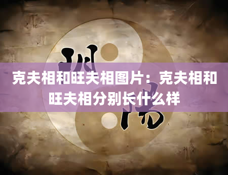 克夫相和旺夫相图片:克夫相和旺夫相分别长什么样