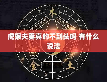 虎猴夫妻真的不到头吗 有什么说法