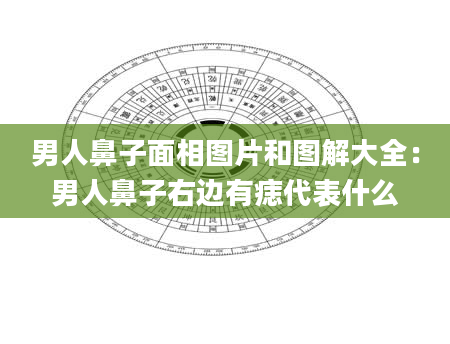 男人鼻子面相图片和图解大全:男人鼻子右边有痣代表什么