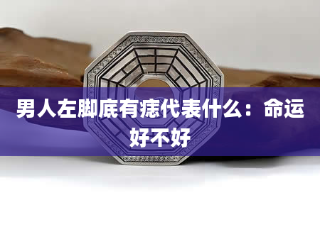 男人左脚底有痣代表什么:命运好不好