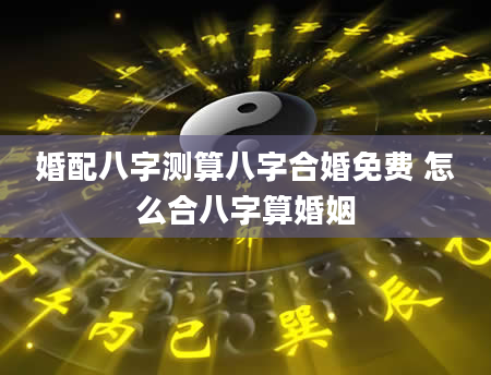 婚配八字测算八字合婚免费 怎么合八字算婚姻