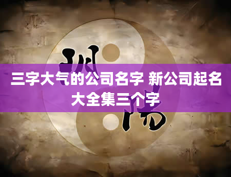 三字大气的公司名字 新公司起名大全集三个字