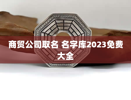 商贸公司取名 名字库2023免费大全