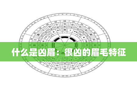 什么是凶眉:很凶的眉毛特征