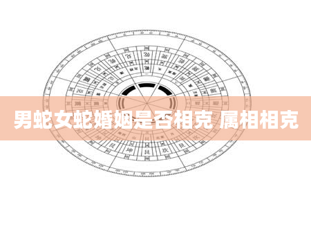 男蛇女蛇婚姻是否相克 属相相克